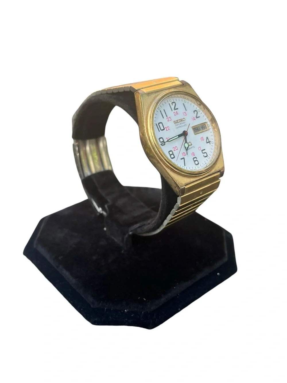 Vintage Seiko SQ 6923-7039 Railroad Approved Gold Tone Quartz Watch Untested